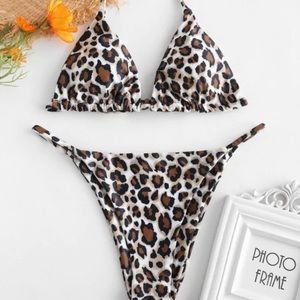 Leopard print string bikini